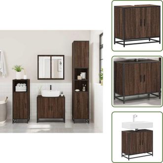 vidaXL Mobile in legno - vidaXL Mobile Lavabo Bagno Rovere Marrone 65x33x60cm Legno Multistrato - Mobile in truciolato