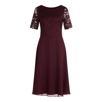 Vera Mont Cocktailjurk met kanten top - Dames - Casual kleedjes - Paars - 2XL - Polyester - Kleedjes