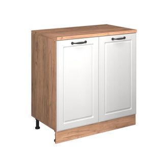 Vicco Armario De Cocina Para Techo Inclinado R-line, Blanco Casa De Campo, 80 Cm Sin Inclinaci&oacute;n Con 2 Puertas, Vicco