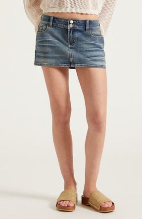 PacSun Piper Micro Miniskirt in Medium Indigo at Nordstrom, Size 25