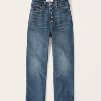 Abercrombie & Fitch Womens Ultra High Rise Ankle Straight Jeans - Regular In Blue