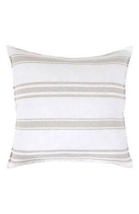 Pom Pom at Home Jackson Stripe Linen Sham in White/natural at Nordstrom, Size Standard