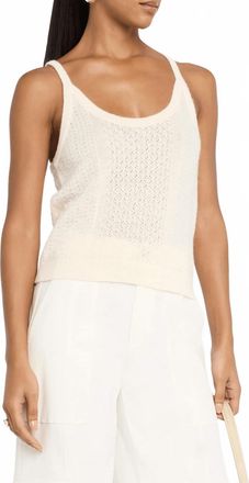 ATM Anthony Thomas Melillo Mixed Stitch Tank Top In Chalk