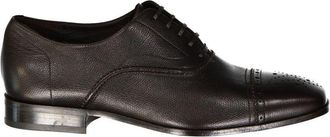 Ferragamo Brown Calfskin Oxfords And Mens Derbies