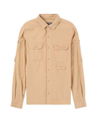 Amundsen & Scott Travellers Linen Shirt Mens in Khaki at Nordstrom, Size Xx-Large Eu