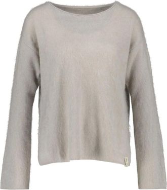 Henry Christ Truien & Vesten, Dames, Beige, M, Kasjmier, Gebreid kledingstuk met ronde hals