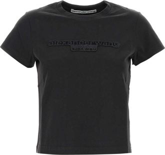 Alexander Wang Black Crewneck Embroidered Logo T-Shirt