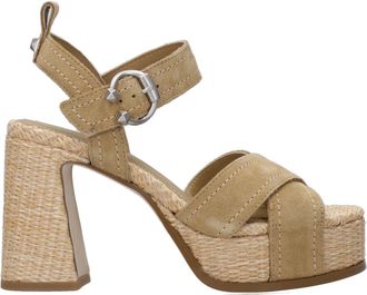 Ash Sandali di cenere in pelle marrone