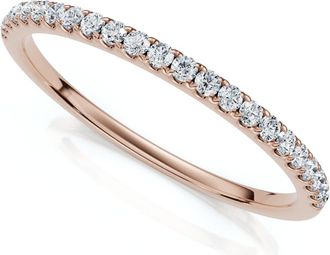 Pompeii3 1/4Ct Diamond Wedding Ring Prong Set Stackable Anniversary Band Gold Lab Grown