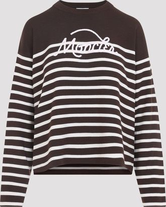 Moncler gestreepte logo gebreide trui