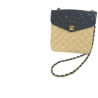 Chanel Pre-owned Vintage Schoudertas - Dames - Pre-owned - Beige - Maat: ONE Size Leer