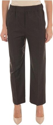 Max Mara Wkdhateley Flanellen broek - Dames - Straight fit broeken - Bruin - S - Wol - Broeken