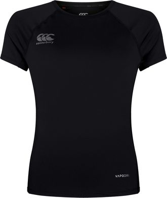 Canterbury Of New Zealand Dames Super Lichte Korte Mouwen T-Shirt (Zwart/Gunmetal Grijs)