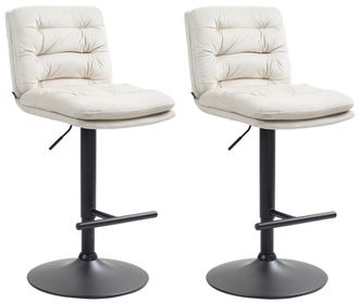 Clp Clp - Set De 2 Taburetes De Bar Damar En Terciopelo Crema Negro