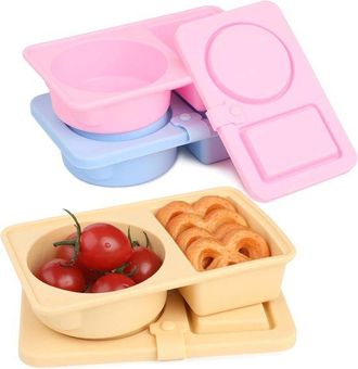 OEM Recipientes De Silicona A Prueba De Fugas Para Aperitivos, Paquete De 3, Reutilizables, Aderezos Para Ensaladas, Picnics Y Viajes De Camping