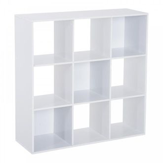 HOMCOM Wooden 9 Cube Storage Cabinet Unit 3 Tier Shelves Organiser Display Rack Living Room Bedroom Furniture - White - Home Living | TJ Hughes