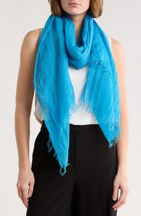 Eileen Fisher Textured Organic Linen Blend Scarf in Oahu Blue at Nordstrom Rack