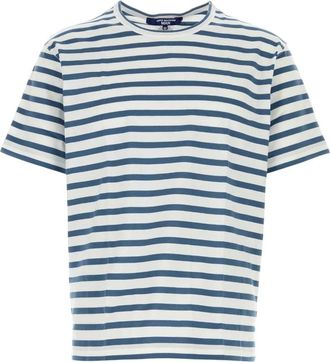 Junya Watanabe Geborduurd katoenen T-shirt - Heren - T-shirts - Blauw - M - Katoen - Tops
