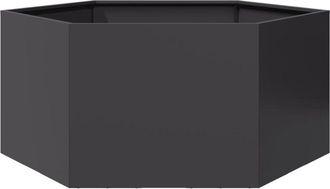vidaXL Jardinera Hexagonal Acero Negra 104x90x45 Cm Vidaxl