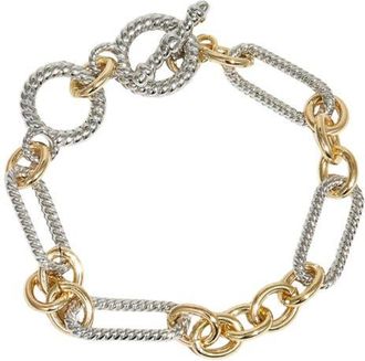 The M Jewelers NY Two Tone Ribbed Link Bracelet in Gold/silver at Nordstrom