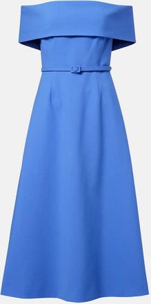 Carolina Herrera Belted wool-blend midi dress