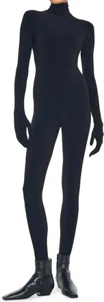 Norma Kamali Turtle Catsuit With Footie In Black