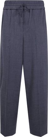 Ami Wollen broek met elastische tailleband - Heren - Broeken - Grijs - Maat: M Wol