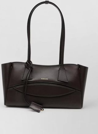 Hidesins leather logo print tote bag