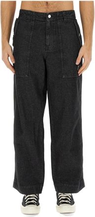 Maison Kitsun&eacute; Heren, Broeken, Zwart, Maat: W33 Denim