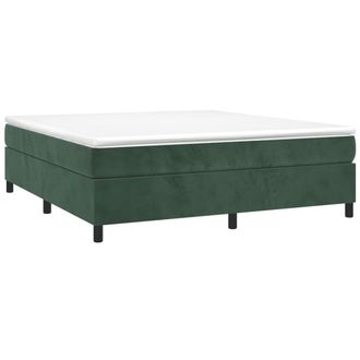 vidaXL Cama Box Spring Con Colch&oacute;n Terciopelo Verde Oscuro 200x200 Cm Vidaxl