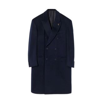 Gucci Double-Breasted Lichtgewicht Kasjmier Jas - Heren - Mantels - Blauw - Maat: S Kasjmier