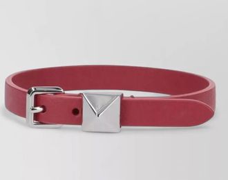 Valentino Garavani leather bracelet pyramid studs silver hardware
