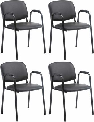 Clp Set de 4 sillas Confidente Ken Pro en polipiel Negro