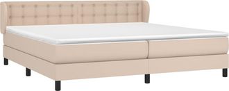 vidaXL Cama Box Spring Con Colch&oacute;n Cuero Sint&eacute;tico Capuchino 200x200cm Vidaxl