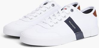 Tommy Hilfiger Mens Canvas Low-Top Sneaker - White/Navy - US 10.5 / EU 43.5