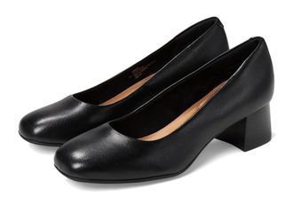 COMFORTIVA Peach High Womens Heels Black Leather : 7.5 M (B)