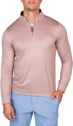 Tailorbyrd Modal Blend Quarter Zip Polo in Mushroom at Nordstrom Rack, Size Xx-Large
