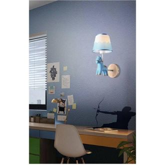 Trade Shop Trade Shop - Applique A Muro Cameretta A Forma Di Cavallo In Resina E27 Lampada Muro Lume E49 - Azul
