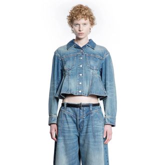 Alexander McQueen Denim Peplum Jacket