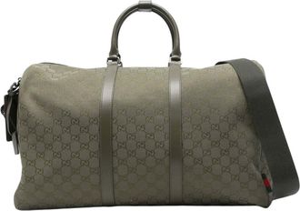 Gucci Green GG Logo Large Duffle Bag