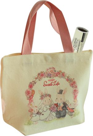 Generic Canvas Carrier Bag for Women-Sweet Bunny Design, Reusable Shopping Bag, Durable Gift | For Her, Mom, Teacher, Girlfriend, Daughter, Birthday, Christma