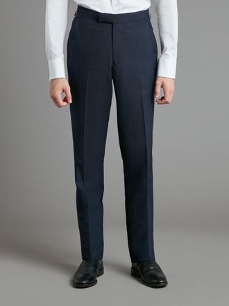 Oliver Brown Flat Front Mayfair Suit Trousers - Plain Navy