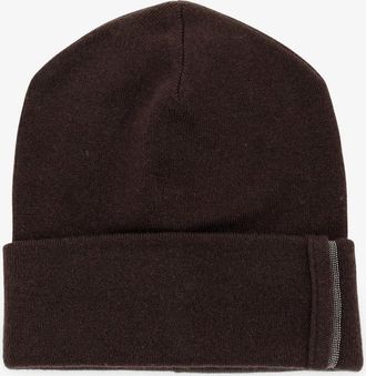 Brunello Cucinelli Cappello in cashmere con dettaglio Monile - BRUNELLO CUCINELLI - gender_Woman
