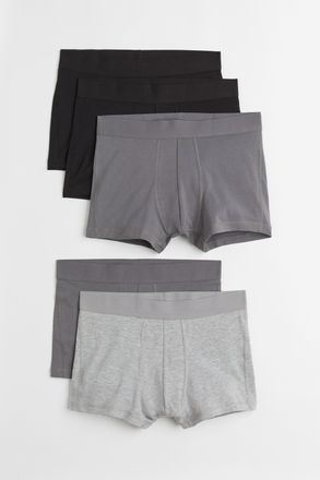 H&M 5er-Pack Kurze Trunks mit Lycra - Grau