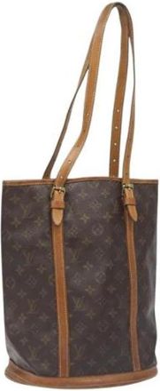 Louis Vuitton Tweedehands Canvas Louis Vuitton tassen - Dames - Vintage Schoudertas - Bruin - ONE Size - Leer - Vintage
