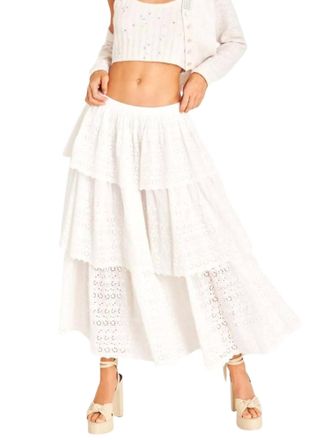 LoveShackFancy Kasiana Skirt In True White