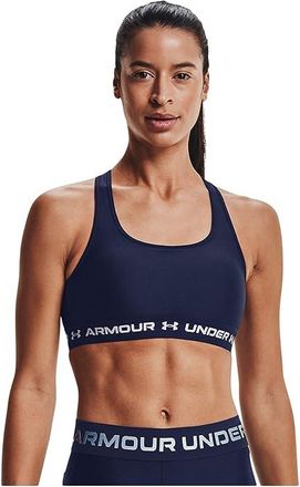 Under Armour Crossback Mid Impact Bra Womens Lingerie Midnight Navy/White : XS (US 0-2), Polyester/Elastane