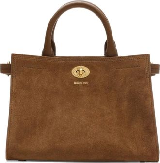 Burberry mini Cotswolds check-engraved tote bag - Brown