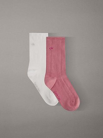 Calvin Klein 2 Pack Soft Cotton Rolltop Crew Socks
