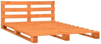 vidaXL Vidaxl - Estructura de cama palets madera maciza pino marrón 200x200cm